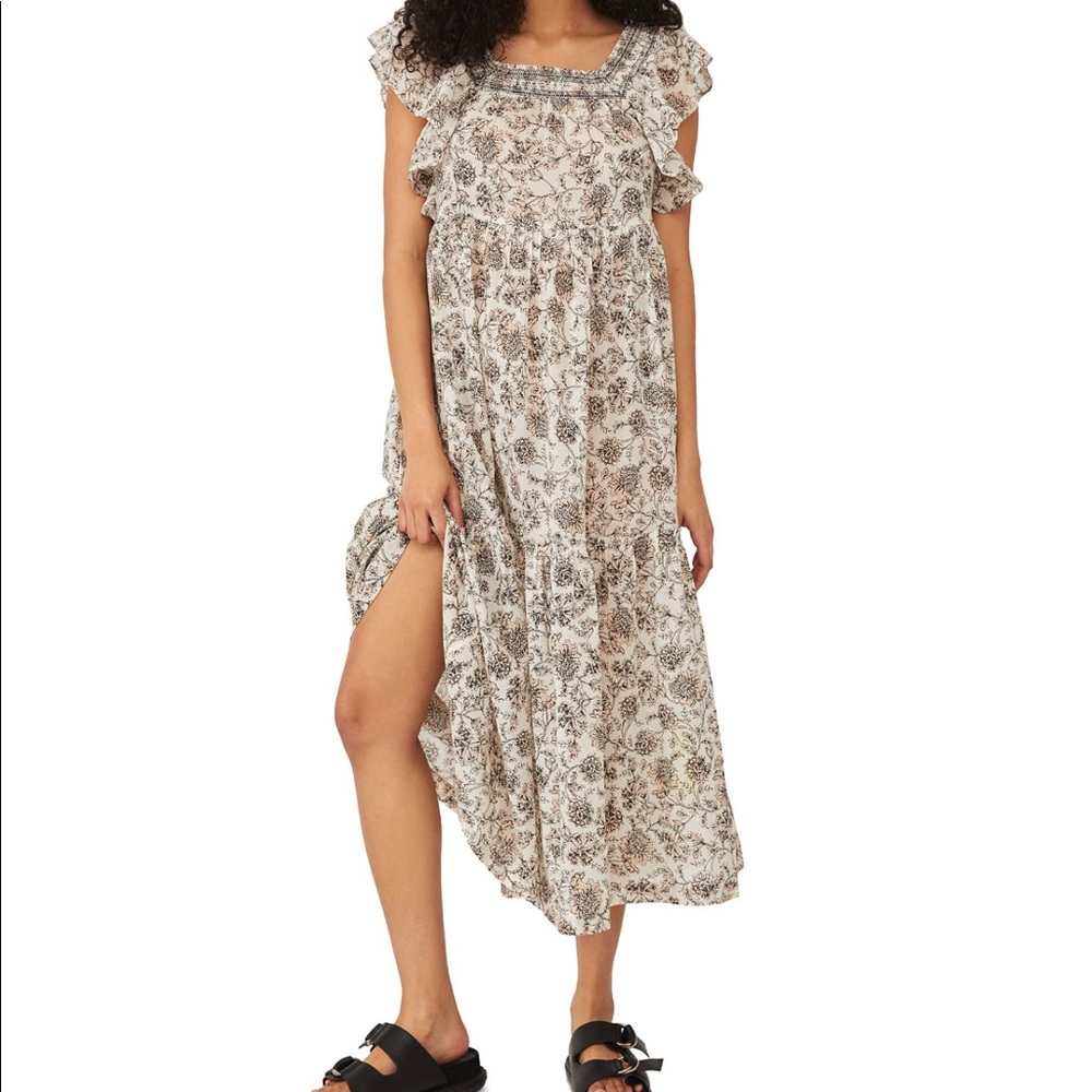 Free People Bonita Floral Print midi dress